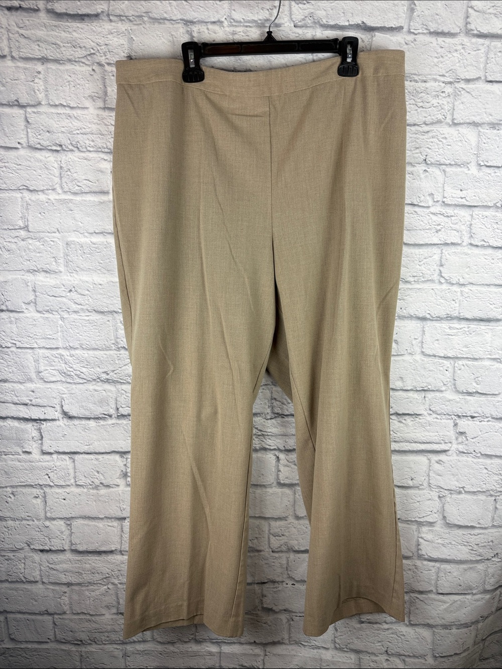 Catherines Tan Straight-Leg Dress Pants elastic Waist Size 2X